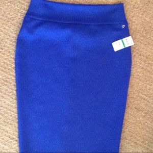 Cobalt blue pencil skirt